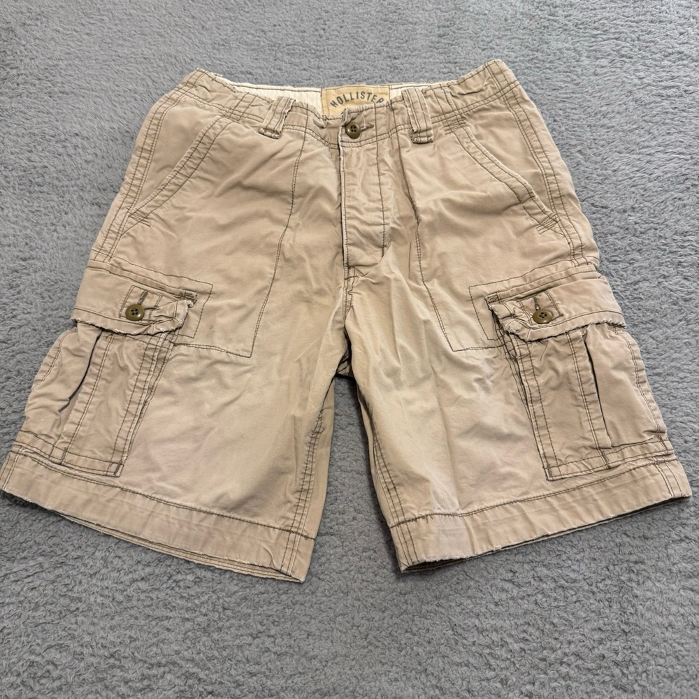 Hollister Cargo Shorts Outdoor Gorpcore Hike‎ Baggy Khaki Sz 30 Mens Vintage Y2K